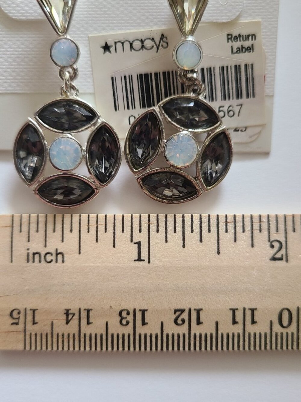 Charter Club Earrings Pierced Dangle Blue Gray - Picture 7 of 8